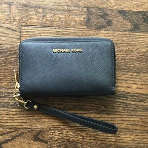 Michael Kors black phone case clutch wristlet